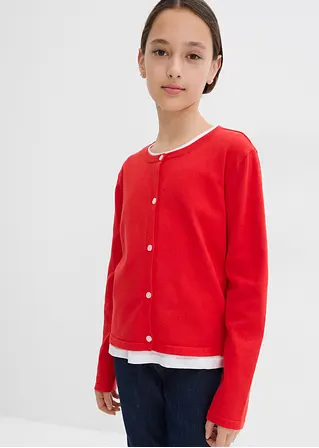 bonprix Mädchen Feinstrickjacke vielseitig kombinierbar - rot Tiefpreis