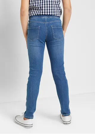 bonprix Hübsche Mädchen Jeggings mit Blumenstickerei - blau Kostenlose Rückgabe