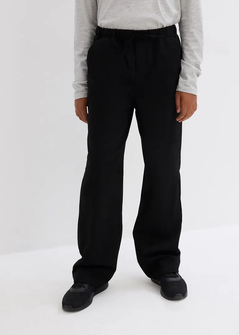 bonprix Schicke Chinohose im Anzuglook für Jungen - schwarz JETZT KAUFEN