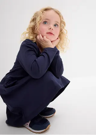bonprix Langarm Mädchen Jerseykleid aus reiner Bio-Baumwolle - blau Neueste Stile