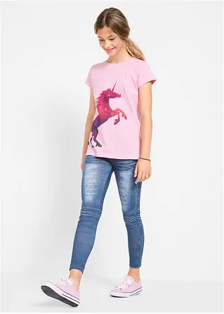 bonprix Tolle Mädchen Leggings mit angesagtem Denimdruck - blau Letzte 2 Tage