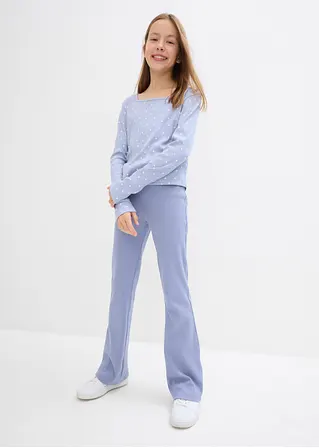 bonprix Bedrucktes Mädchen Langarmshirt aus Rippe - blau Zeitbegrenzte Promotion