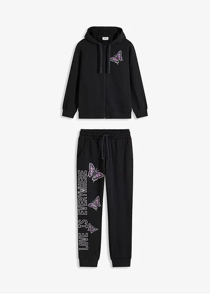 bonprix Gemütlicher Mädchen Jogginganzug (2-tlg. Set) im Homewear Design mit Bindeband Bis zu 50% Rabatt