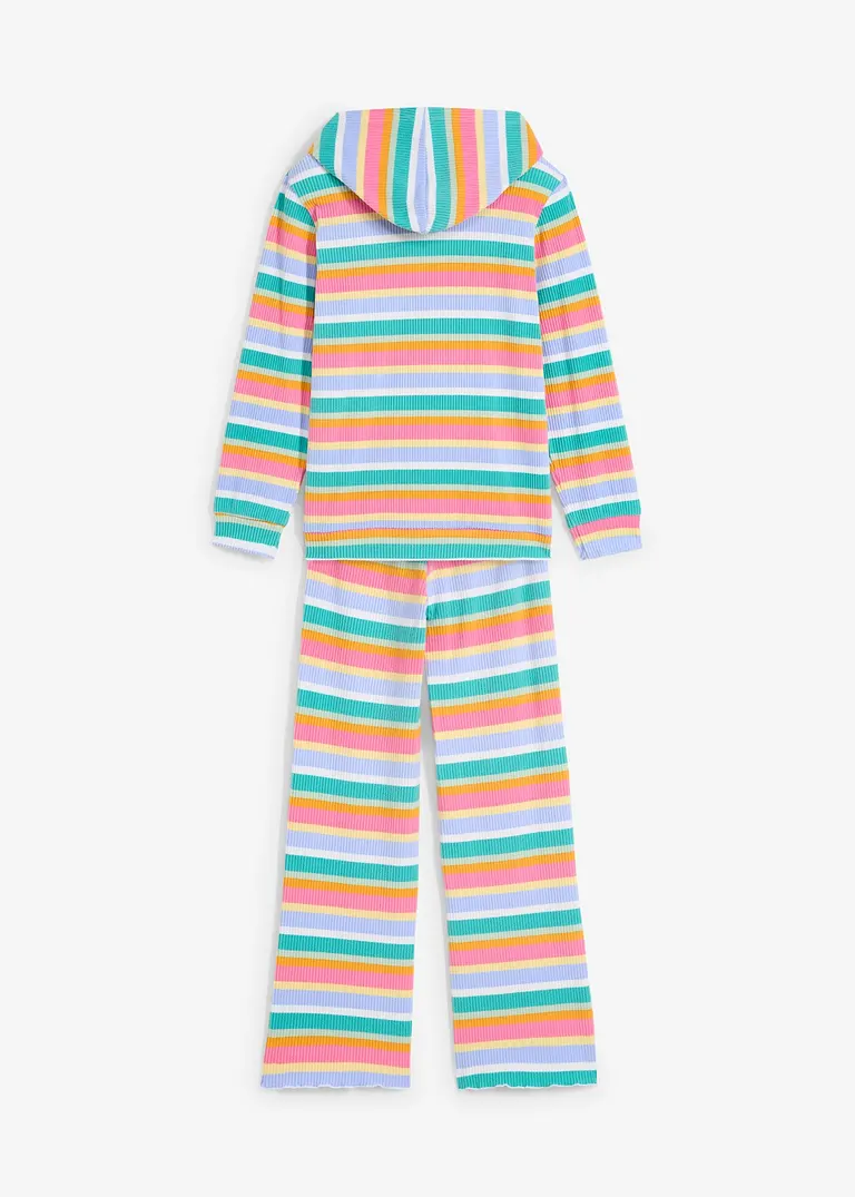bonprix Farbenfroher 2-tgl Kinderanzug mit Kaputze aus flauschiger Rippware Bis zu 60% Rabatt