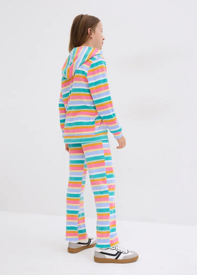 bonprix Farbenfroher 2-tgl Kinderanzug mit Kaputze aus flauschiger Rippware Bis zu 60% Rabatt