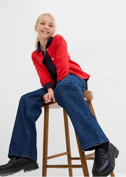bonprix Mädchen Langarmshort aus Bio-Baumwolle - blau - Kinder Bis zu 65% Rabatt