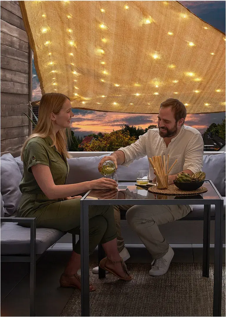bonprix Idealer Schattenspender mit romantischer Beleuchtung - beige Nur noch ein Tag übrig