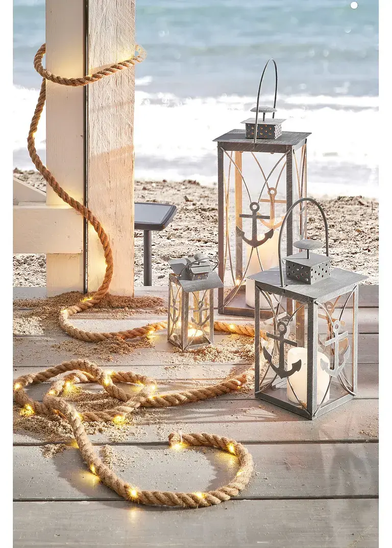 bonprix Maritime Windlichter im Laternen-Design mit Anker-Motiv - grau Hotsell