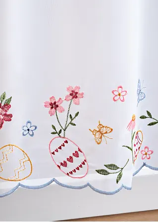 bonprix Küchengardine mit bestickten Oster Motiven - weiß Lochleiste Rabatt