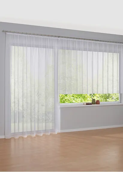 bonprix Transparenter Store in vielen Größen - weiß Kräuselband Lagerräumung