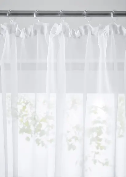 bonprix Transparenter Store in vielen Größen - weiß Kräuselband Lagerräumung