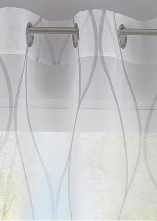 bonprix Transparenter Gardinenschal mit modernem Druck - weiß Ösen Große Rabatte