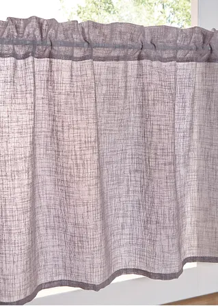 bonprix Helle Küchengardine in schlichter Leinen-Optik - grau Tunnelzug Bis zu 60% Rabatt