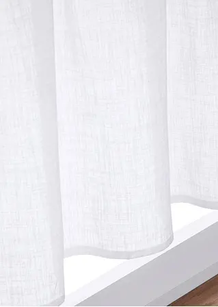 bonprix Helle Küchengardine in schlichter Leinen-Optik - weiß Tunnelzug Bis zu 65% Rabatt