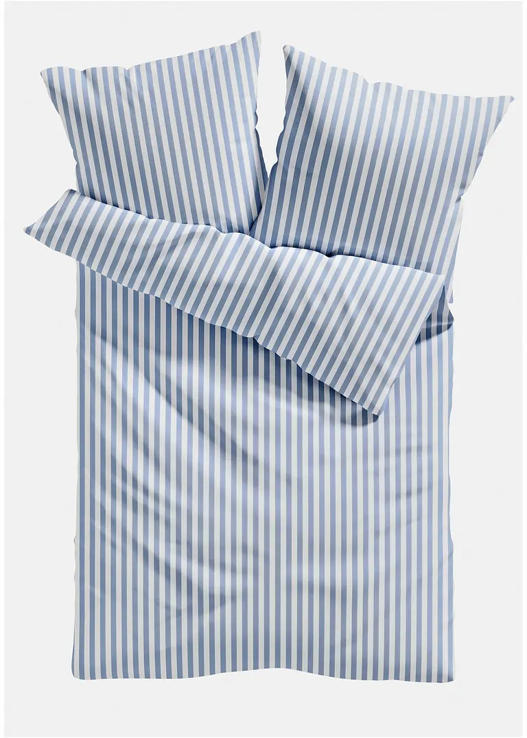 bonprix Bettwäsche mit elegantem Streifen Design - blau/weiß Renforcee 50% Rabatt für begrenzte Zeit
