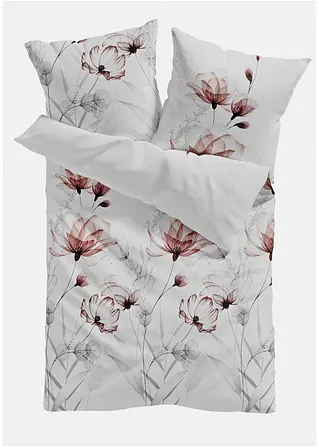 bonprix Bettwäsche mit floralem Design - weiß Baumwollgemisch Rabatt