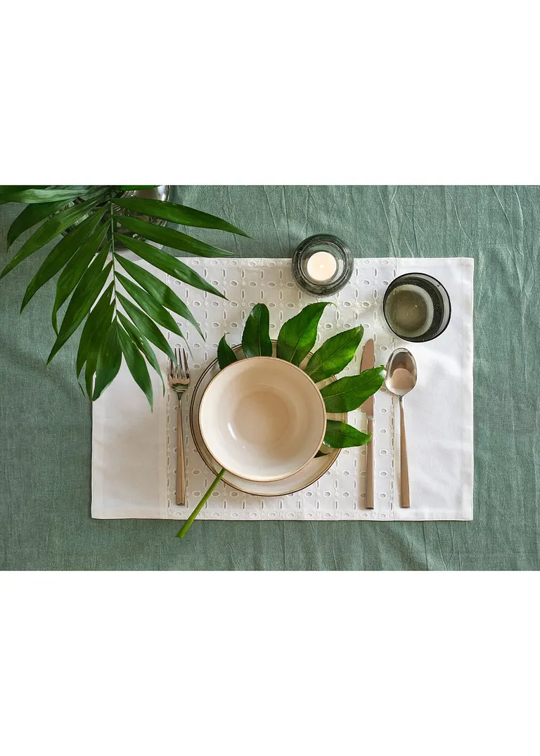 bonprix Schicke Tischsets im Landhausstil - weiß Flash Sale