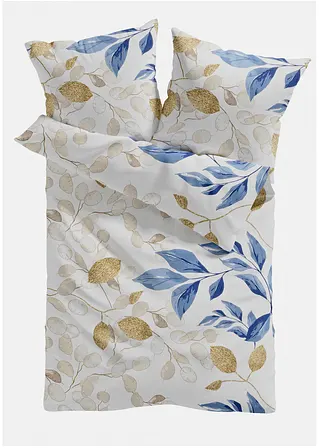 bonprix Bettwäsche mit floralem Design - blau/beige Linon Online Shopping